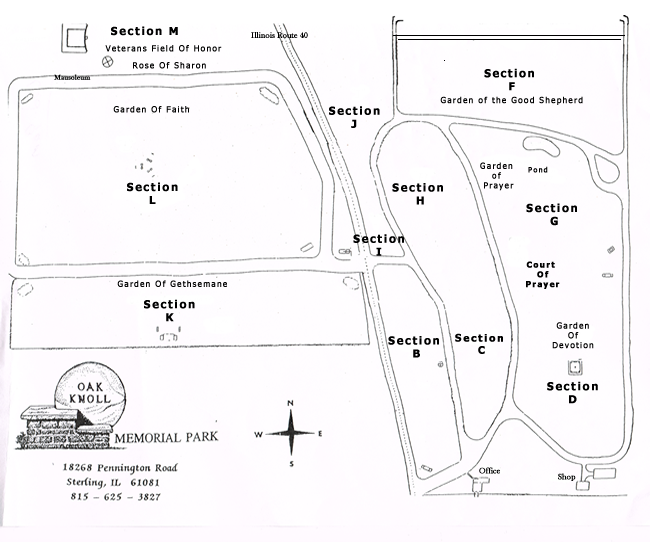 Map of Oak Knoll Memorial Park